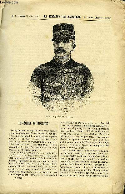 LA SEMAINE DES FAMILLES 36EME ANNEE N2 - LE GENERAL DE BOISDEFFRE DE E. GERFEU, VING MILLIONS DE DOT DE CHARLOTTE DE L'HOMERANGE, LE PRINTEMPS SANS ROSE DE G. LEVAVASSEUR, L'HERITAGE DE 93 DE ARTHUR DOURILIAC, L'ILE SAINT-HONORAT DE E. VALVILLE