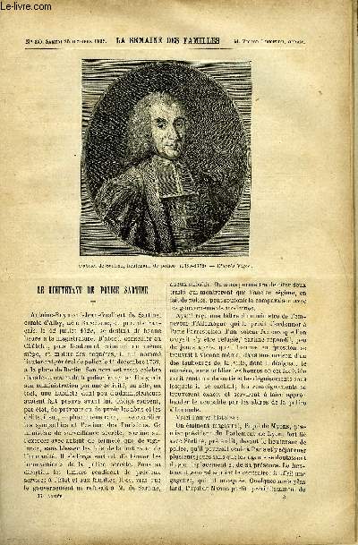 LA SEMAINE DES FAMILLES 37EME ANNEE N30 - LE LIEUTENANT DE POLICE SARTINE DE OSCAR HAVARD, L'INTIME D'UN COEUR DE JEAN KERGALL, LEGENGE DES DEUX ROSES DE C. CROIX-D'HINS, EN SYRIE DE E. VALVILLE, LE DERNIER ENJEU DU JOUEUR DE LEONTINE ROUSSEAU