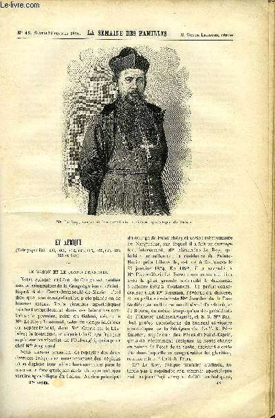 LA SEMAINE DES FAMILLES 37EME ANNEE N48 - EN AFRIQUE DE E. VALVILLE, LES COUSINES DE RACHEL DE A. GELINE, CHARMANTE VIE DE EMILE GRIMAUD, L'HONNETE VOLEUR DE EMILE CHAMPAGNE, MARIE-EDMEE PAU DE MYRIAM