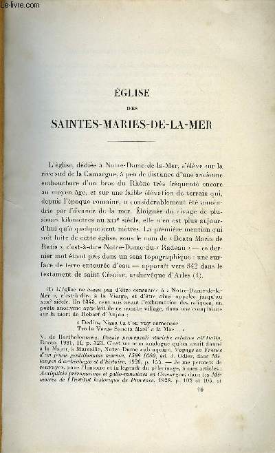 BULLETIN MONUMENTAL 95e VOLUME DE LA COLLECTION N°2 - EGLISE DES SAINTES-MARIES-DE-LA-MER PAR FERNAND BENOIT