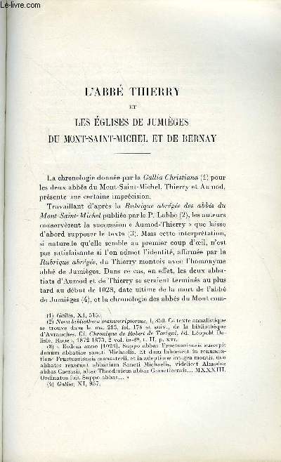 BULLETIN MONUMENTAL 98e VOLUME DE LA COLLECTION N1 - L'ABBE THIERRY ET LES EGLISES DE JUMIEGES DU MONT-SAINT-MICHEL ET DE BERNAY PAR H. CHANTEUX