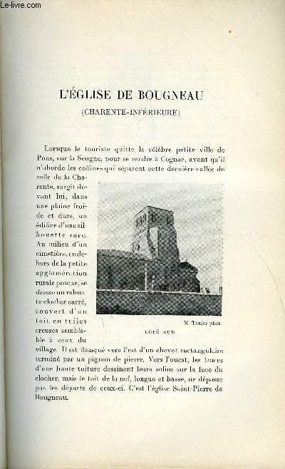 BULLETIN MONUMENTAL 99e VOLUME DE LA COLLECTION N2, 3, 4 - L'EGLISE DE BOUGNEAU (CHARENTE-INFERIEURE) PAR MARCEL TEXIER
