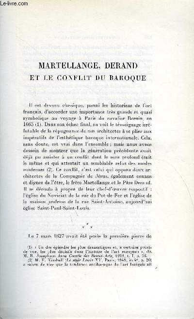 BULLETIN MONUMENTAL 110e VOLUME DE LA COLLECTION N3 - MARTELLANCE, DERAND ET LE CONFLIT DU BAROQUE PAR PIERRE MOISY