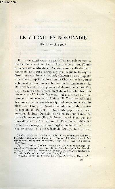 BULLETIN MONUMENTAL 111e VOLUME DE LA COLLECTION N4 - LE VITRAIL EN NORMANDIE DE 1250 A 1300 PAR JEAN LAFOND