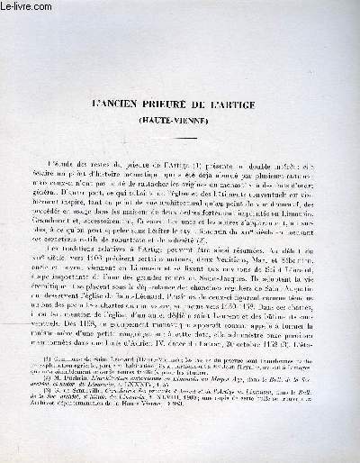 BULLETIN MONUMENTAL 115e VOLUME DE LA COLLECTION N1 - L'ANCIEN PRIEURE DE L'ARTIGE (HAUTE-VIENNE) PAR RENE CROZET