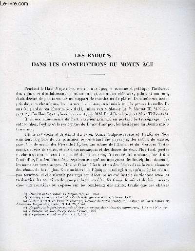 BULLETIN MONUMENTAL 115e VOLUME DE LA COLLECTION N2 - LES ENDUITS DANS LES CONSTRUCTIONS DU MOYEN AGE PAR MARCEL AUBERT