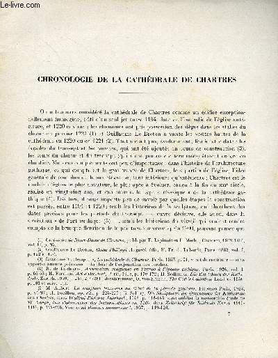 BULLETIN MONUMENTAL 116e VOLUME DE LA COLLECTION N2 - CHRONOLOGIE DE LA CATHEDRALE DE CHARTRES PAR LOUIS GRODECKI