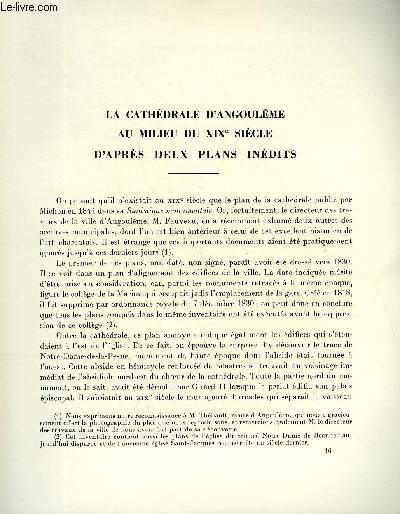 BULLETIN MONUMENTAL 120e VOLUME DE LA COLLECTION N3 - LA CATHEDRALE D'ANGOULEME AU MILIEU DU XIXe SIECLE D'APRES DEUX PLANS INEDITS PAR CH. DARAS