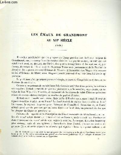 BULLETIN MONUMENTAL 121e VOLUME DE LA COLLECTION N2 - LES EMAUX DE GRANDMONT AU XIIe SIECLE (SUITE) PAR GENEVIEVE FRANCOIS-SOUCHAL