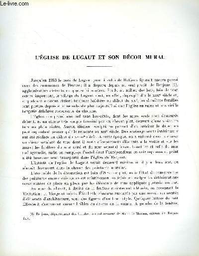 BULLETIN MONUMENTAL 123e VOLUME DE LA COLLECTION N1 - L'EGLISE DE LUGAUT ET SON DECOR MURAL PAR MARC THIBOUT