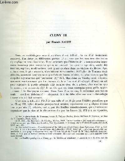 BULLETIN MONUMENTAL 126e VOLUME DE LA COLLECTION N3 - CLUNY III PAR FRANCIS SALET