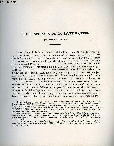 BULLETIN MONUMENTAL 126e VOLUME DE LA COLLECTION N4 - LES CHAPITEAUX DE LA SAUVE-MAJEURE PAR HELENE COUZY