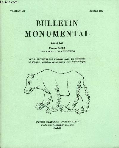 BULLETIN MONUMENTAL TOME 139 N2 - TABLE DES MATIRESSaint-Sernin de Toulouse : que faire du xixe sicle?, par Tom W. LymanLes carreaux de pavage du Moyen Age de l'abbaye de Saint-Denis, par Christopher Norton. .Chronique