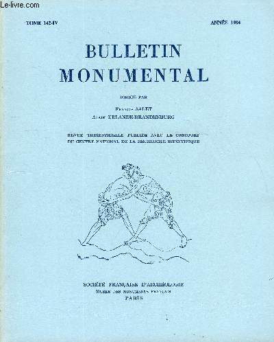 BULLETIN MONUMENTAL TOME 142 N4 - TABLE DES MATIRESL'autel du Saint-Spulcre de Biron et le tombeau de l'vque Armand de Gontaut, par Antoinette et Jacques Sangouard.Les chteaux mdivaux du haut bassin de l'Orb (Hrault), tude archologique