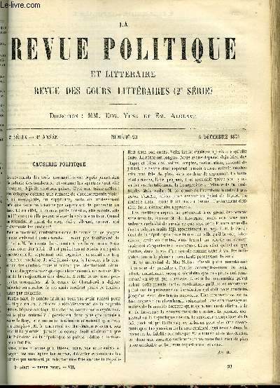 LA REVUE POLITIQUE ET LITTERAIRE 4e ANNEE - 1er SEMESTRE N23 - LE PAPE LEON X PAR EMILE GEBHART, L'ART SCANDINAVE - UNE VISITE DANS LES MUSEES DU NORD PAR ALEXANDRE BUCHNER, LES DRAPEAUX FRANCAIS PAR VAN DEN BERG, LA RIVISTA EUROPEA