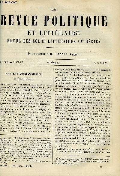 LA REVUE POLITIQUE ET LITTERAIRE 9e ANNEE - 2e SEMESTRE N50 - M. CUVILLIER-FLEURY PAR A. CARTAULT, LE MINISTERE D'ARGENSON PAR ALBERT SOREL, LE DROIT DE PROPRIETE A SPARTE PAR FUSTEL DE COULANGES, QUESTIONS D'ENSEIGNEMENT PAR ALFRED FOUILLEE