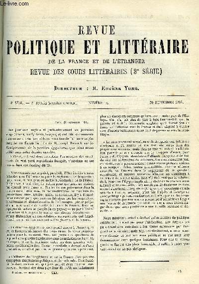 LA REVUE POLITIQUE ET LITTERAIRE 2e ANNEE - 2e SEMESTRE N14 - EDMOND ET JULES DE GONCOURT PAR JULES LEMAITRE, PICHA LA BOHEMIENNE PAR A. BADIN, LA FRANCE AU DEHORS PAR P. GAFFAREL