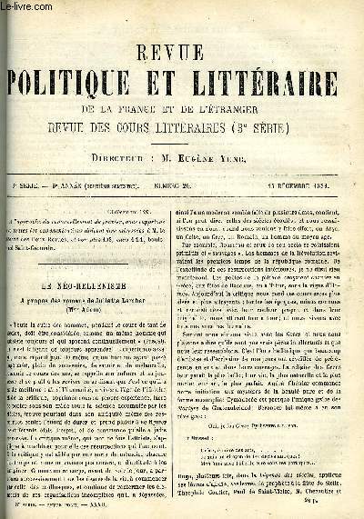 LA REVUE POLITIQUE ET LITTERAIRE 3e ANNEE - 2e SEMESTRE N24 - LE NEO-HELLENISME PAR JULES LEMAITRE, RIVAROL CONSIDERE COMME PHILOSOPHE PAR E. CARO, AU SOLEIL PAR GUY DE MAUPASSANT, DEVOIRS DE LA FAMILLE DANS L'EDUCATION PAR O. GREARD