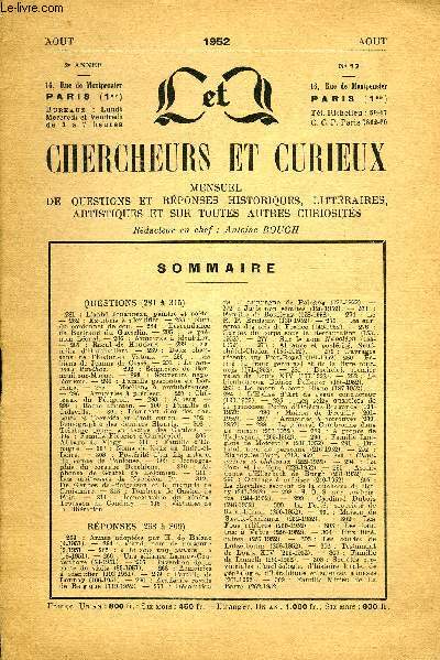 L'INTERMEDIAIRE DES CHERCHEURS ET CURIEUX N 17 - QUESTIONS (281  315)281 : L'abb Jouanneau, peintre et pote.-282 : Ex-libris  identifier. - 283 : Nom du cordonnet de cou. - 284 : Descendance de Bertrand du Guesclin.