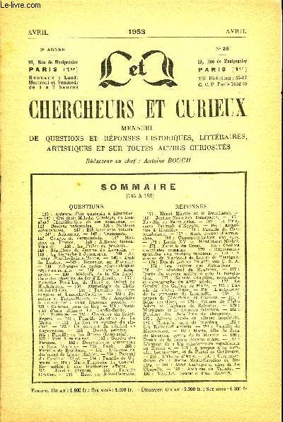 L'INTERMEDIAIRE DES CHERCHEURS ET CURIEUX N 25 - QUESTIONS 145 : Auteurs d'un quatrain  identifier.-146 : Qui tait Milady, Comtesse de Douglas? Identification de ses armoiries, -146: Devises nationales. - 146 : Noblesse pimontaise.