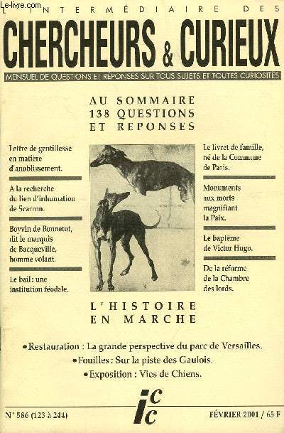 L'INTERMEDIAIRE DES CHERCHEURS ET CURIEUX N 586 - Attila et Honoria__Jeu de l'oie dans l'Antiquit..Apparition de la fleur de lys..Mystre de l'Incarnation selon matre Eckart..Limite ancienne du breton.