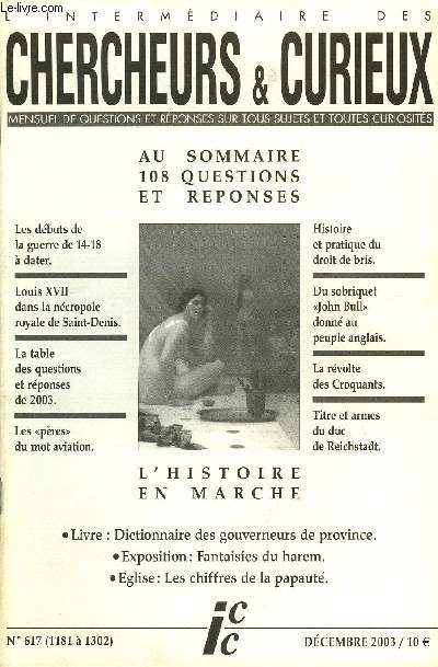 L'INTERMEDIAIRE DES CHERCHEURS ET CURIEUX N 617 - Le nombril d'Adam et Eve..Samaritains hellnistes...Fauconnier Thomassin en Bourgogne..Gisants de Saint.Denis._.Peintures anciennes__Entres triomphales de Maximilien Ier.