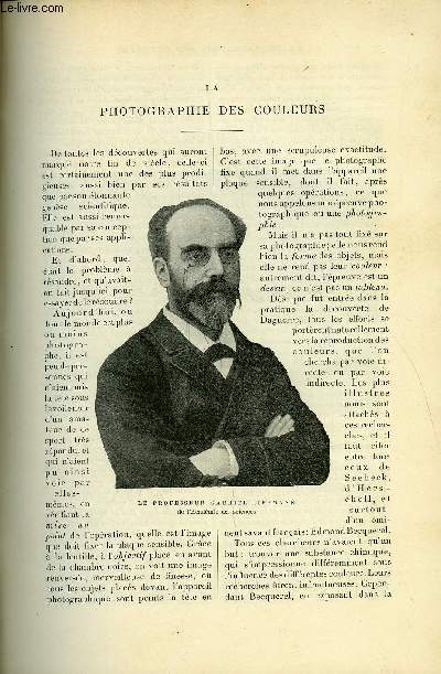 LE MONDE MODERNE TOME 1 - La photographie des couleurs par Alphonse Berget, Les rapports du physique et du moral par Dr E. Monin