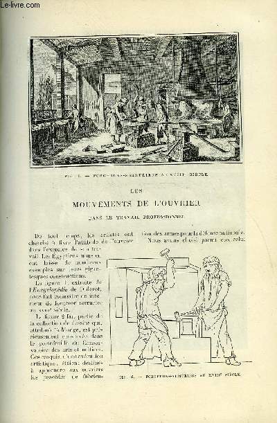 LE MONDE MODERNE TOME 1 - Les mouvements de l'ouvrier dans le travail professionnel par Ch. Fremont, Le socialisme par A. Claveau