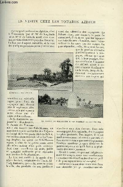 LE MONDE MODERNE TOME 1 - En visite chez les Touareg Azdjer par J.-Bernard d'Attanoux, Le congrs des religions par M. Dugard, Une infirmit qui disparait par Ad. Blanger