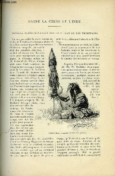 LE MONDE MODERNE TOME 2 - Entre la Chine et l'Inde - Notions exprimentales sur le Thibet et les Thibtains par G. de Saint-Heraye