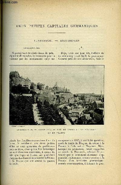 LE MONDE MODERNE TOME 2 - Deux petites capitales germaniques - Luxembourg - Sigmaringen par Georges Servires