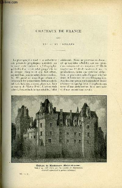 LE MONDE MODERNE TOME 6 - Chateaux de France des XVe et XVIe sicles