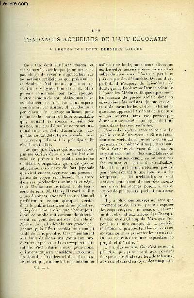 LE MONDE MODERNE TOME 7 - Les tendances actuelles de l'art dcoratif a propos des deux derniers salons par Maurice Maindron