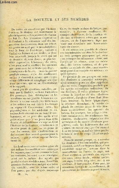 LE MONDE MODERNE TOME 9 - LA DOULEUR ET SES REMEDES