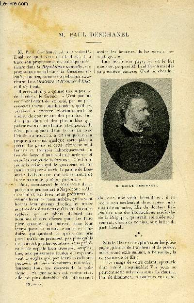 LE MONDE MODERNE TOME 9 - M. PAUL DESCHANEL + LA VOITURE A PETROLE