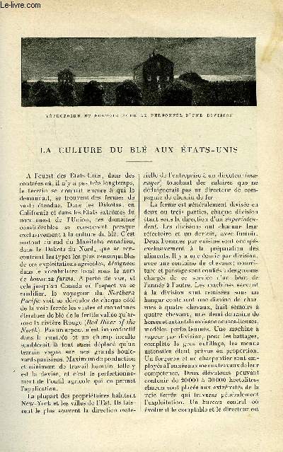 LE MONDE MODERNE TOME 10 - LA CULTURE DU BLE AUX ETATS-UNIS