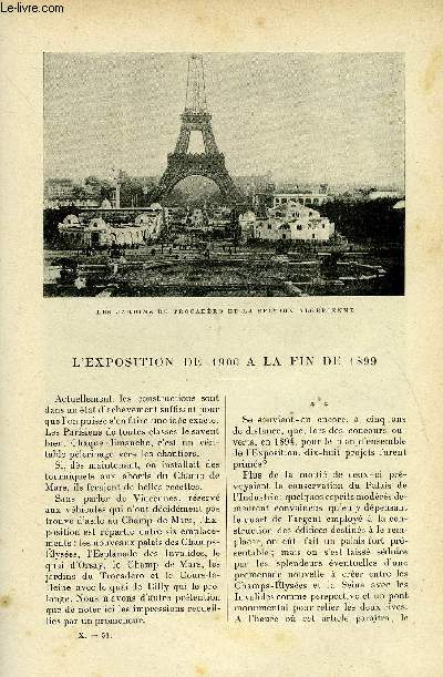 LE MONDE MODERNE TOME 10 - L'EXPOSITION DE 1900 A LA FIN DE 1899