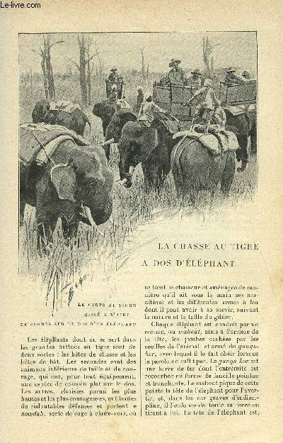 LE MONDE MODERNE TOME 12 - LA CHASSE AU TIGRE A DOS D'ELEPHANT