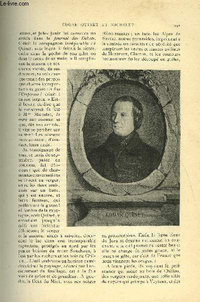 LE MONDE MODERNE TOME 17 - L'AMITIE D'EDGAR QUINET ET DE MICHELET (1825-1875) + LES ANCIENS TRAITES DE CIVILITE