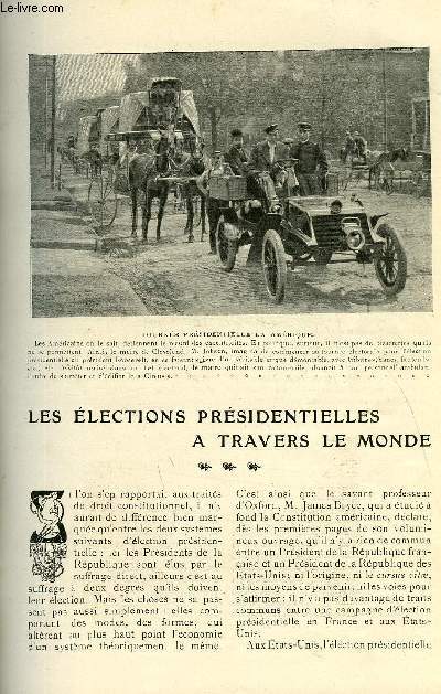 LE MONDE MODERNE TOME 23 - LES ELECTIONS PRESIDENTIELLES A TRAVERS LE MONDE