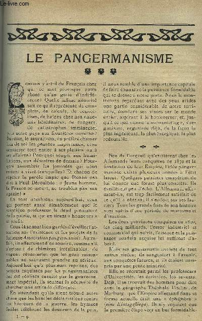 LE MONDE MODERNE TOME 23 - LE PANGERMANISME + UNE IDYLLE EN BALLON