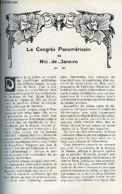 LE MONDE MODERNE TOME 24 - LE CONGRES PANAMERICAIN DE RIO-DE-JANEIRO + LE PARRAIN DU NOUVEAU MONDE - AMERIGO VESPUCCI