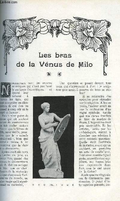 LE MONDE MODERNE TOME 25 - LES BRAS DE LA VENUS DE MILO - D'IZIER JACQUES - 1907 - Photo 1/1