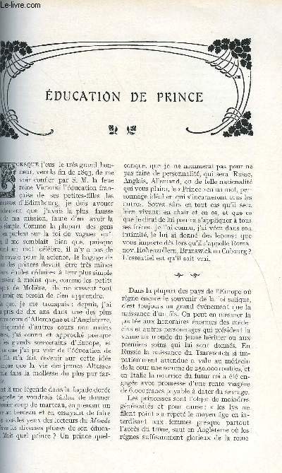 LE MONDE MODERNE TOME 25 - EDUCATION DE PRINCE + LA LANGUE SACREE