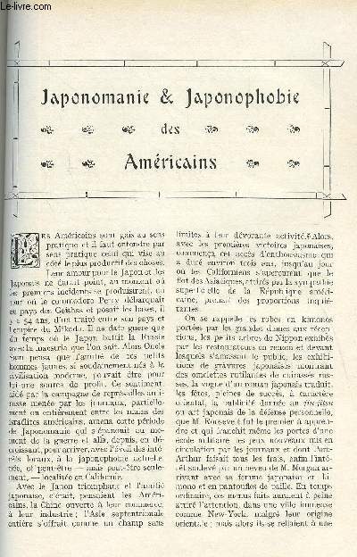 LE MONDE MODERNE TOME 26 - JAPONOMANIE & JAPONOPHOBIE DES AMERICAINS + LE CINQUANTENAIRE D'EUGENE SU + LES CONFRERIES MUSULMANES ET LE MAROC