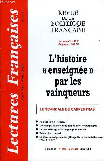 LECTURES FRANCAISES N 398 - L'HISTOIRE 