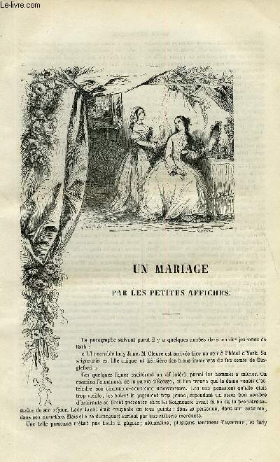 EXTRAIT DE LA REVUE PITTORESQUE, MUSEE LITTERAIRE ILLUSTRE PAR LES PREMIERS ARTISTES TOME 4 - UN MARIAGE PAR LES PETITES AFFICHES