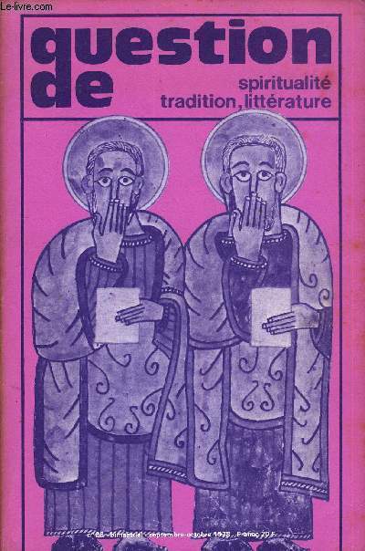 QUESTION DE N 26 - La grande diaspora par Aim MichelARCHEOLOGIE,Comment j'ai dchiffr un codex maya par Paul ArnoldSPIRITUALITE ,Jacques Brosse : le got de l'aventure intrieurepropos recueillis par Jean Bis,RELIGION,Vatican