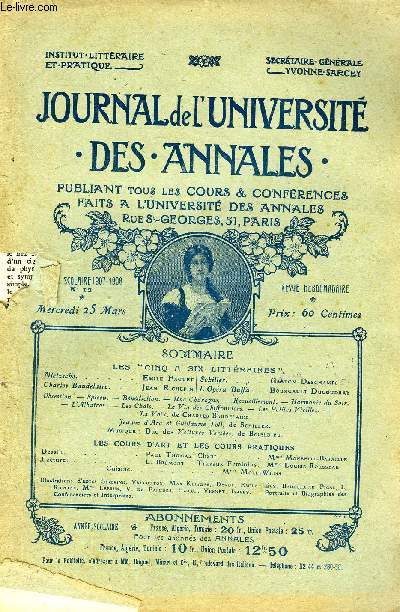 JOURNAL DE L'UNIVERSITE DES ANNALES ANNEE SCOLAIRE 1907-1908 N12 - 