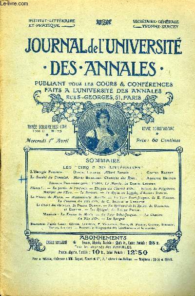 JOURNAL DE L'UNIVERSITE DES ANNALES ANNEE SCOLAIRE 1907-1908 N13 - 